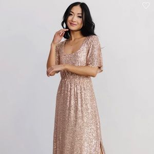 Baltic Born Rose Gold Formal Sequin Dress Size Small